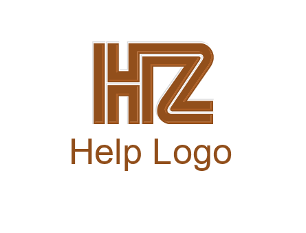 line art letter HZ together