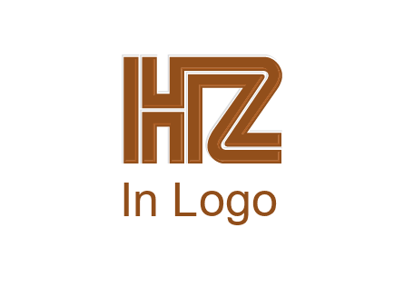 line art letter HZ together