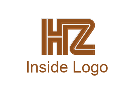 line art letter HZ together