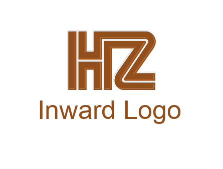 line art letter HZ together