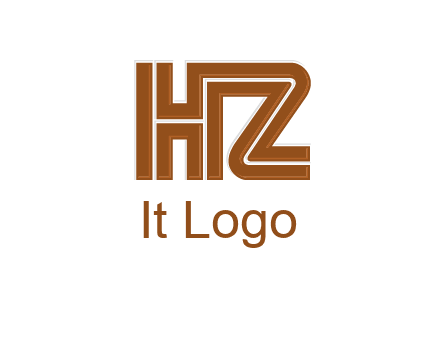 line art letter HZ together