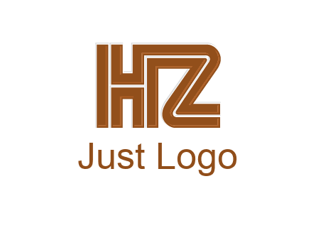 line art letter HZ together