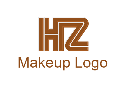 line art letter HZ together