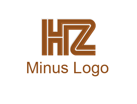 line art letter HZ together