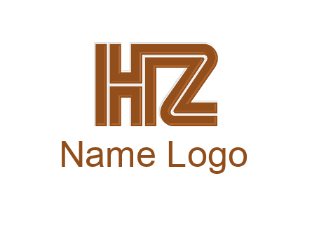 line art letter HZ together