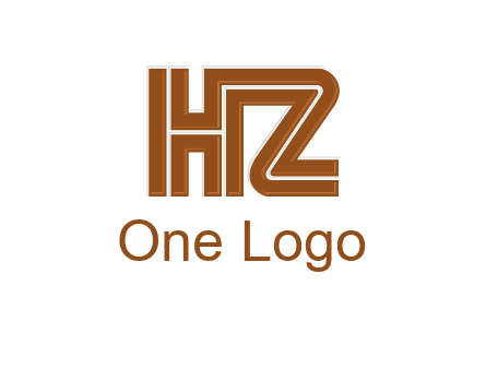line art letter HZ together