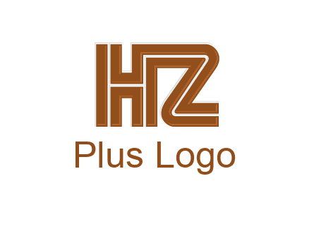 line art letter HZ together
