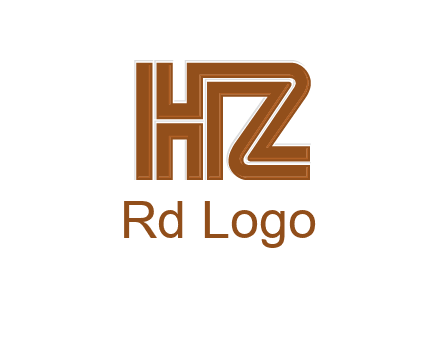 line art letter HZ together