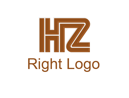line art letter HZ together