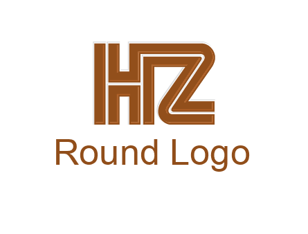 line art letter HZ together