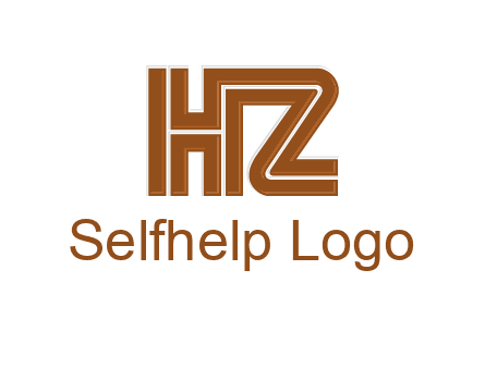 line art letter HZ together