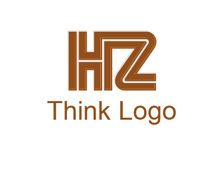 line art letter HZ together