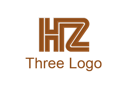 line art letter HZ together