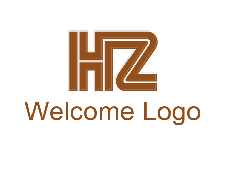 line art letter HZ together