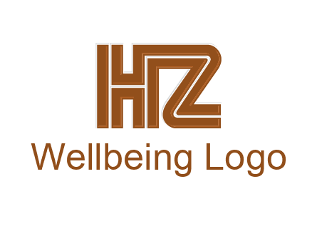 line art letter HZ together