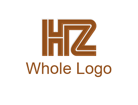 line art letter HZ together