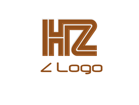 line art letter HZ together