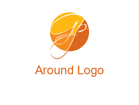 Letters GP are in a circle Logo