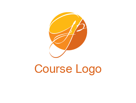 Letters GP are in a circle Logo