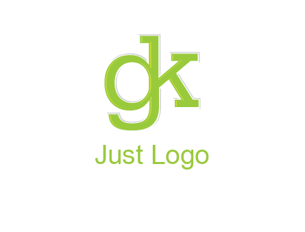 letter G joined to letter K