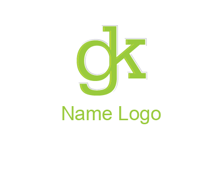 letter G joined to letter K
