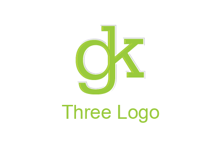 letter G joined to letter K