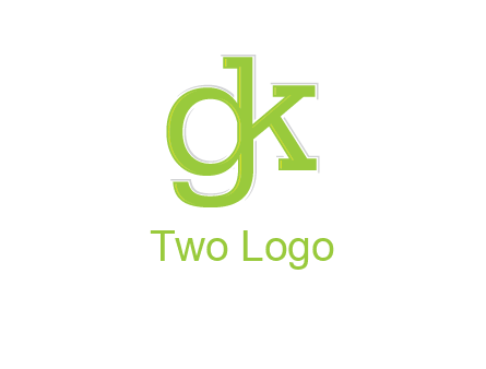letter G joined to letter K