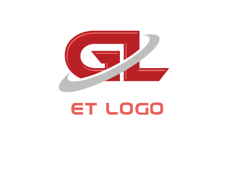 Swoosh around letters GL logo