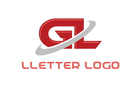 Swoosh around letters GL logo
