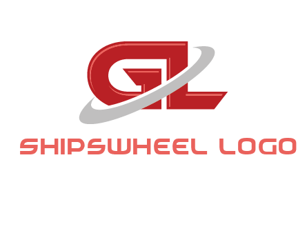 Swoosh around letters GL logo