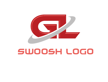 Swoosh around letters GL logo