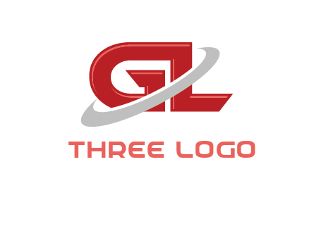 Swoosh around letters GL logo