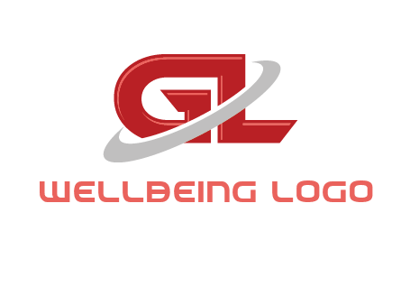 Swoosh around letters GL logo