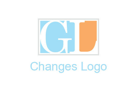 Letters GL are in a rectangle Logo