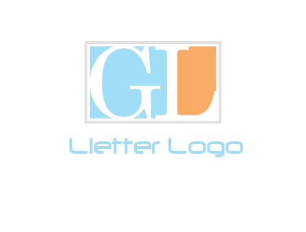 Letters GL are in a rectangle Logo