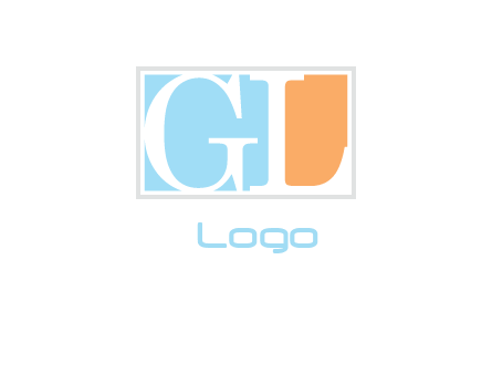 Letters GL are in a rectangle Logo