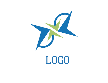 arrowheads in different direction with semi circles logistics logo