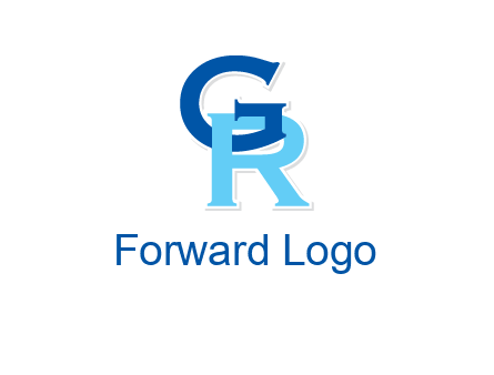 letter G intertwining with letter R