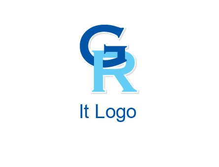 letter G intertwining with letter R