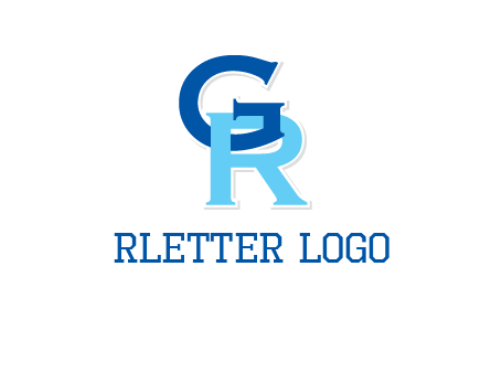 letter G intertwining with letter R