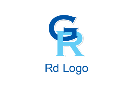 letter G intertwining with letter R