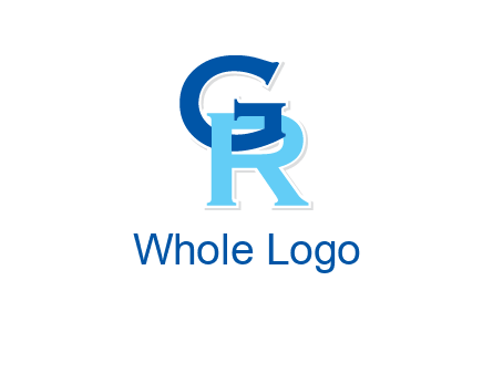 letter G intertwining with letter R