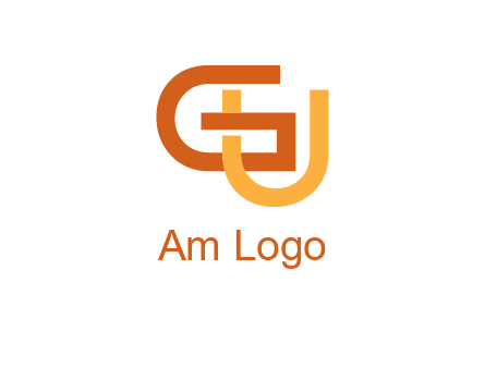 letter G and letter U overlapping each other