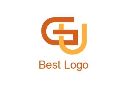 letter G and letter U overlapping each other