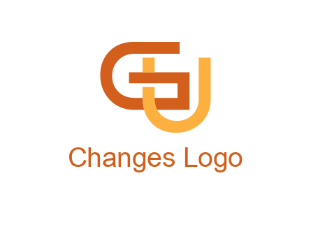letter G and letter U overlapping each other