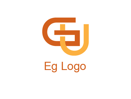 letter G and letter U overlapping each other