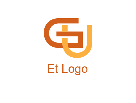 letter G and letter U overlapping each other
