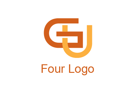letter G and letter U overlapping each other