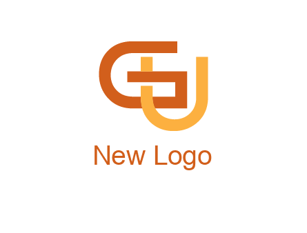 letter G and letter U overlapping each other