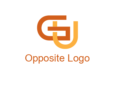 letter G and letter U overlapping each other
